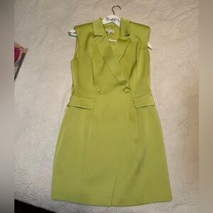 Adelyn Rae Lime Green Sleeveless Midi Dress